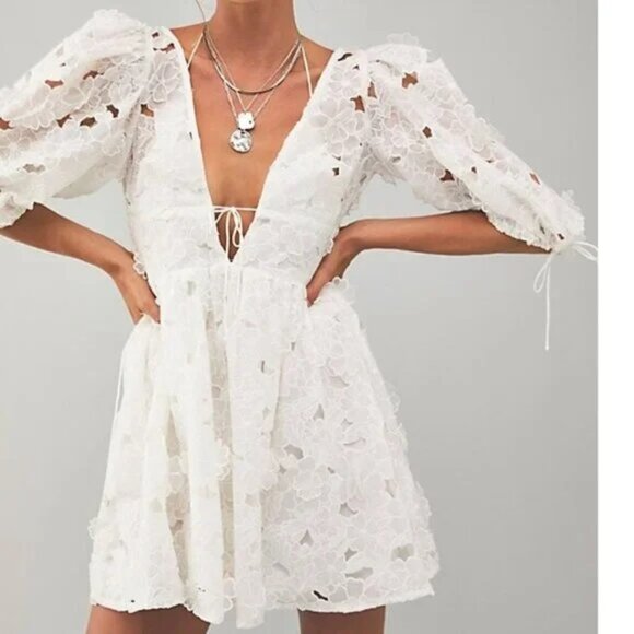 NEW FOR LOVE AND LEMONS LEIGHTON MINI DRESS SIZE M - Picture 1 of 11